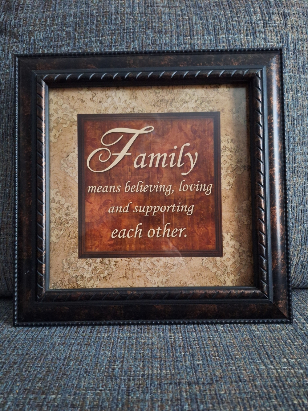 Family Wall Art Plaque in Brown and Cream - Inspirational Home Accent